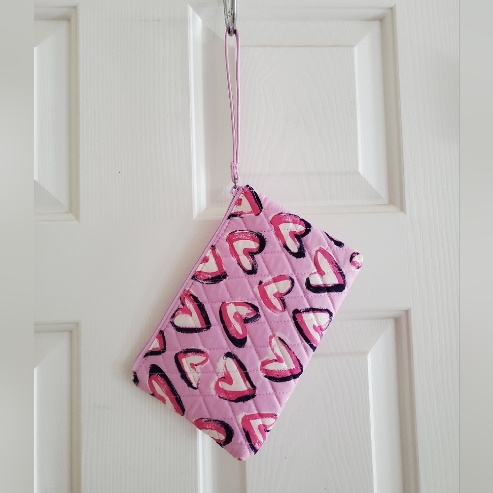 VERA BRADLEY Large Slim Wristlet - Pink Hearts - New With Out Tags - Picture 3 of 8